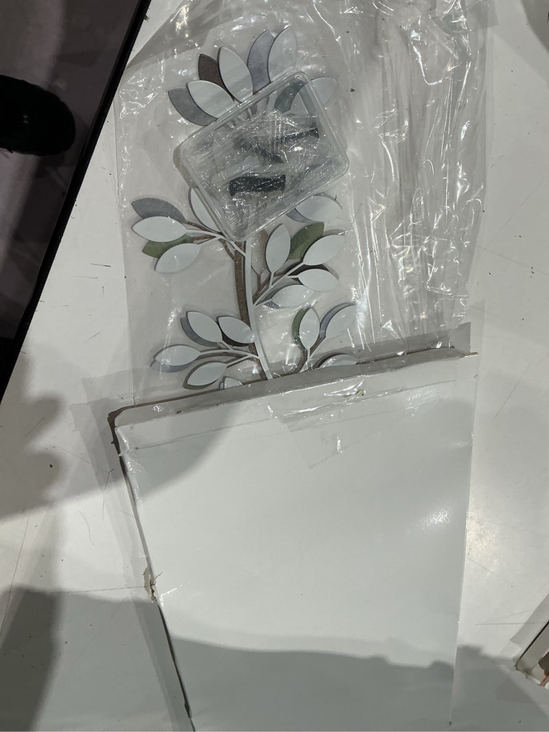 Condition photo showing Good Condition for 2 pieces metal tree leaf wall decor vine olive branch leaf wall art wrought iron scroll sculptures above the bed, living room, outdoor decoration (colorful,classic style)