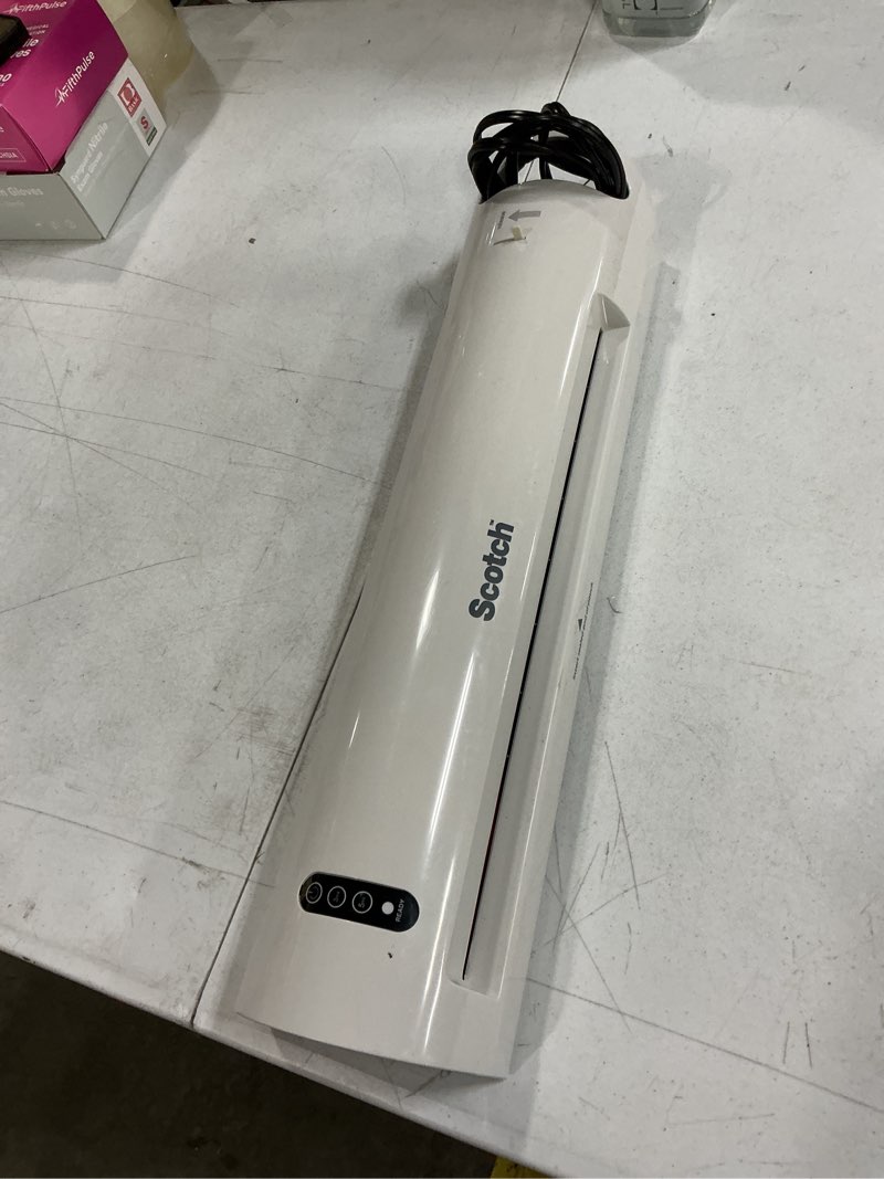 Condition photo showing Good Condition for scotch thermal laminator machine, 5 minute warm-up, 9" input, for laminating sheets up to 5-mil thick