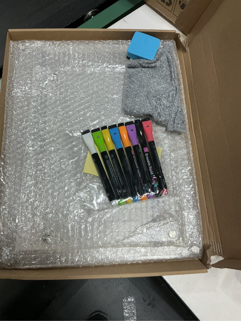 Condition photo showing Good Condition for hivillexun 3-pack acrylic magnetic dry erase calendar whiteboard set – organize your refrigerator, wall, or fridge with monthly, weekly, and daily planners, includes 8 markers, large eraser, and cloth