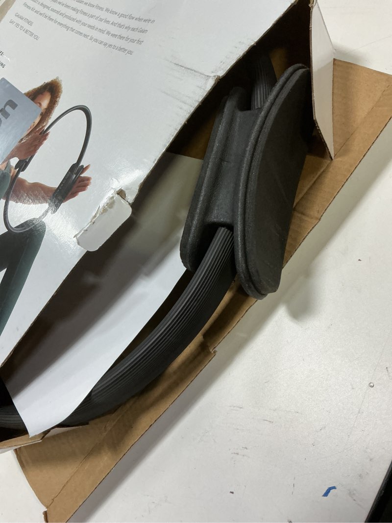 Condition photo showing Good Condition for Gaiam Pilates Ring Fitness Circle - Lightweight & Durable Foam Padded Handles, Flexible Resistance Exercise Equipment for Toning Arms, Thighs/Legs & Core 15" Black