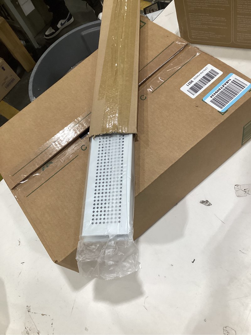 Condition photo showing New/Like New for PATIKIL 20 x 3 Inch Door Air Vent Cover, 2 Pcs Aluminum Grille Ventilation Cover Louvered Diamond Hole with Mounting Screws for Cabinet Wardrobe Door, Silver 20 x 3 Inch Silver