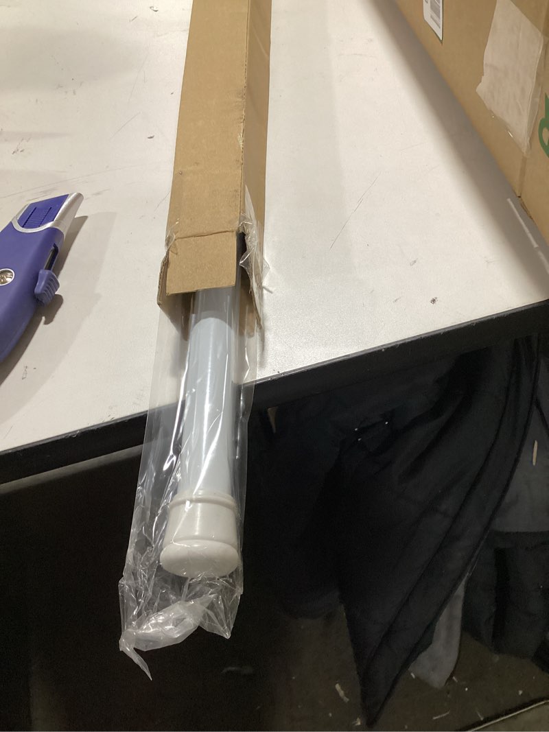 Condition photo showing As Is for Shower Curtain Rod 28-48 Inch, 1" Diameter Spring Long Adjustable Tension Curtain Rods for Bathroom Windows Closet No Drilling No Rust No Assembly, White White 28-48Inch, No Assembly