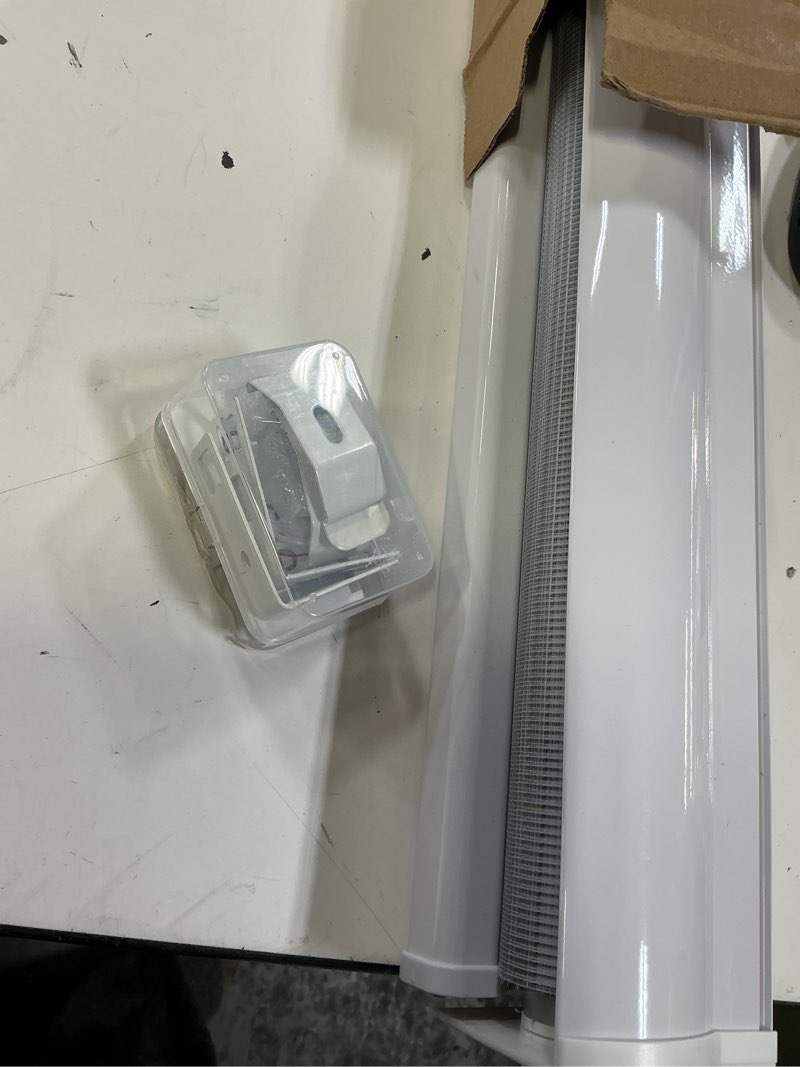 Condition photo showing Good Condition for joydeco cordless zebra blinds for windows, dual layer free-stop zebra shades privacy light control for day and night, light filtering sheer blinds for indoor windows (grey, 36" w x 75" h) grey 36" w x 75" h ready made