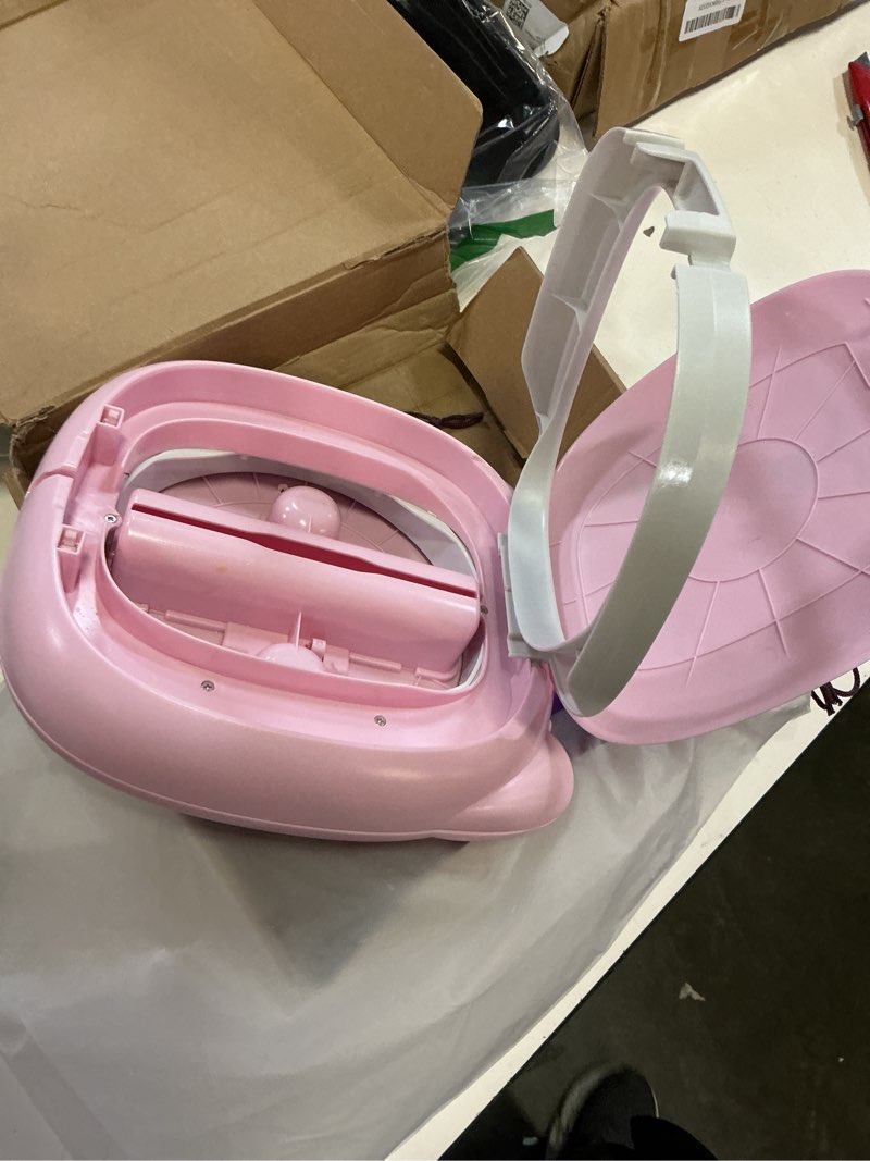 Condition photo showing As Is for 2025 upgraded portable potty training, travel potty for toddler, portable toilet for kids foldable, apply to seat emergency toilet for camping, outdoor,car, indoor(pink)