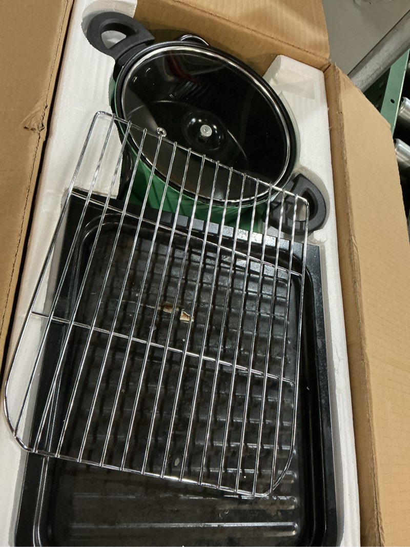Condition photo showing As Is for 3 in 1 electric hot pot with grill smokeless non-stick pot and griddle for korean bbq grill shabu shabu pot divider independent dual temperature control for 3-5 people?1600w?