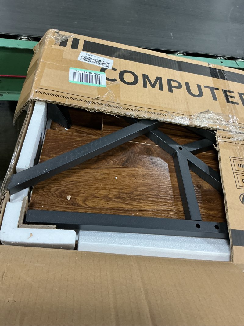 Condition photo showing Good Condition for odk small desk, 27.5 inch computer desk for small spaces, study desk with storage & monitor stand, deep brown deep brown 27.5 inch