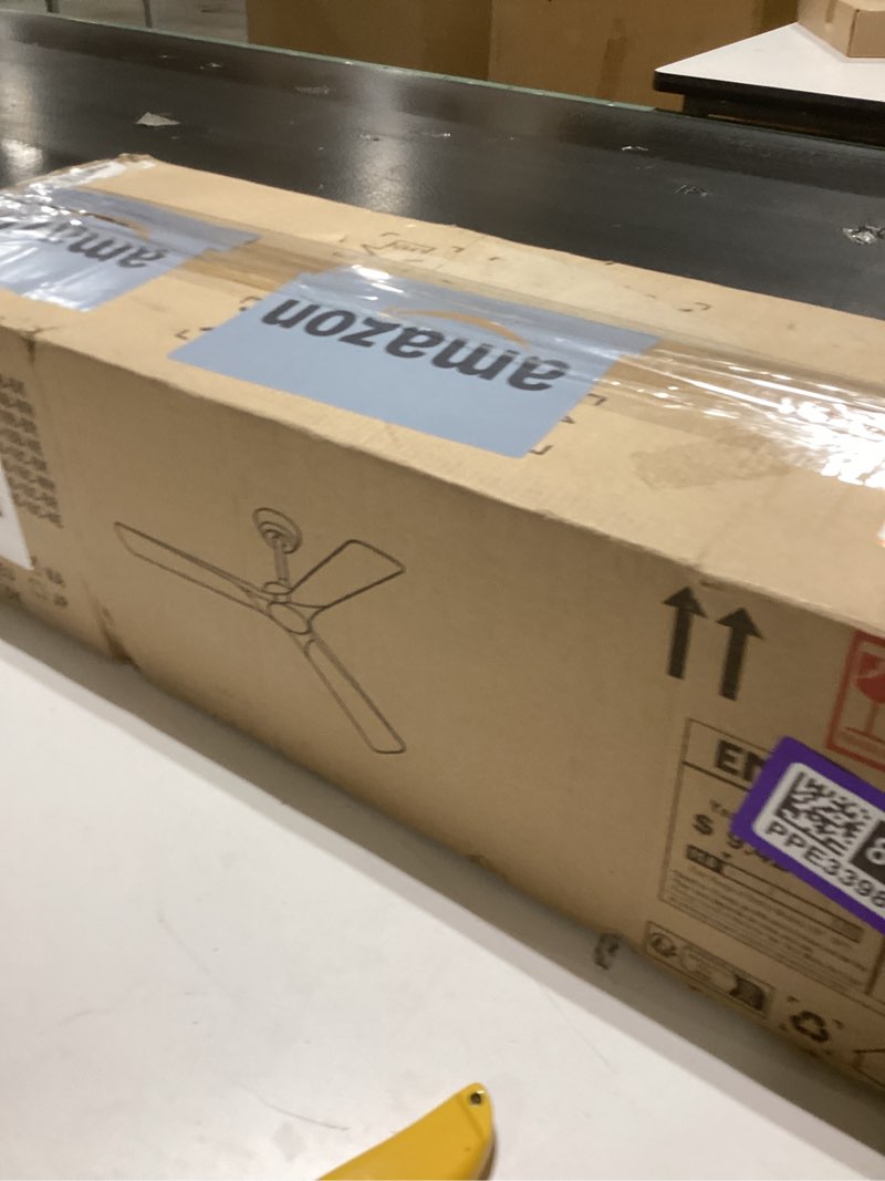 Condition photo showing New/Like New for BvenuBigLite Outdoor Ceiling Fan with Light: 52 Inch 3 Blade Outdoor Fans for Patios - Modern Walnut