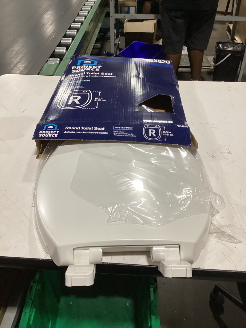 project source plastic white round soft close toilet seat
