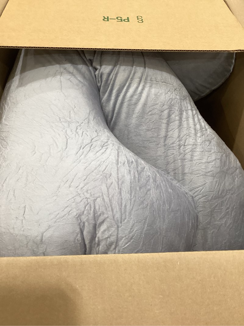 Condition photo showing Good Condition for moon park pregnancy pillows for sleeping - 57 inch u shaped full body maternity pillow with removable cover - support for back, legs, belly, hips - pregnancy pillow for women - grey grey velvet cover - 57 inch