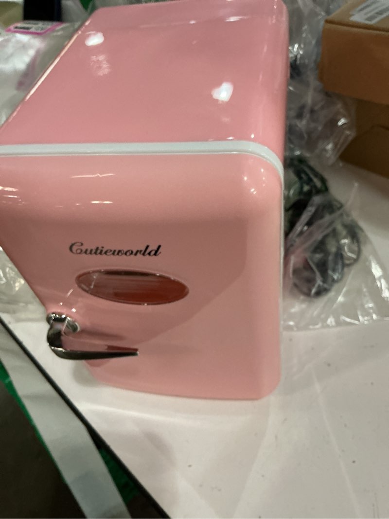 Condition photo showing New/Like New for skincare fridge - 4l makeup fridge for refrigerating makeup, skincare and food, mini fridge for bedroom, office and car, cooler and warmer, beverage cooler, leather pink