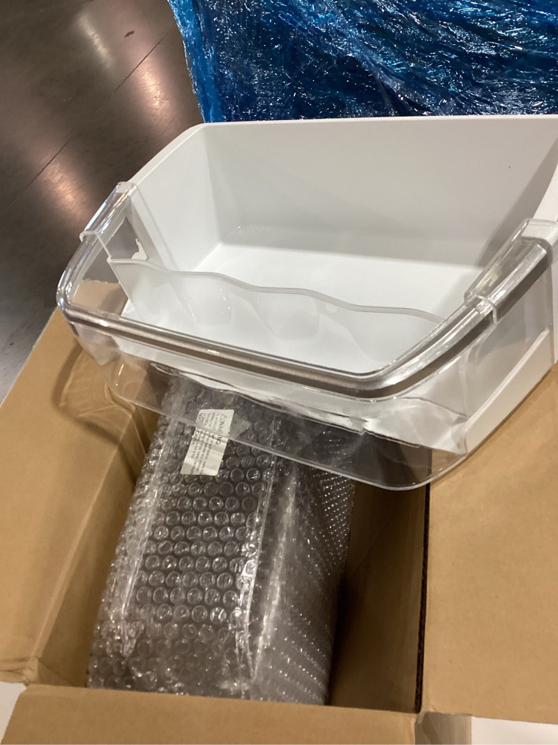 Condition photo showing As Is for aap73252202 aap73252209 refrigerator door shelf bin (right) replaces aap73252201 aap73252206 aap73252211 ps3637058 ap5602939 ah3637058-2 pack