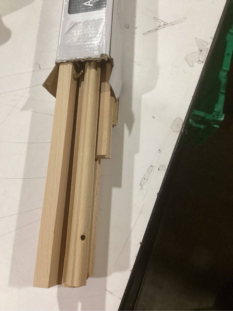 Condition photo showing Good Condition for MEEDEN Wood Easel Stand for Display: Wooden Tripod for Poster Board - Wedding Easel Standing for Welcome Sign Natural Color