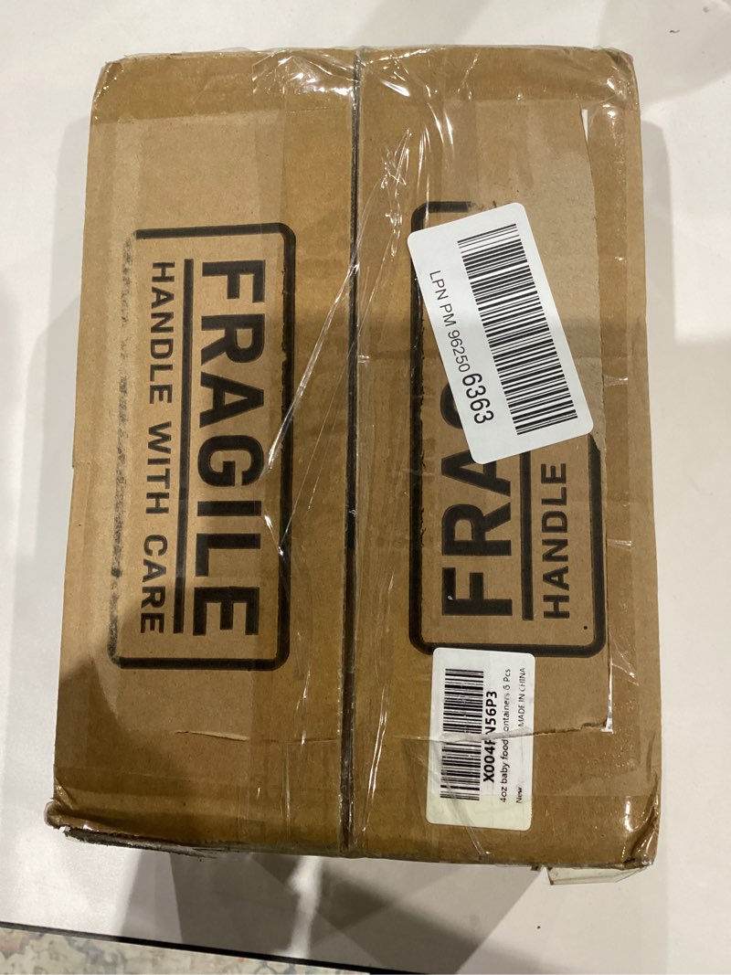 Condition photo showing As Is for DRKIO 6 Pack Glass Baby Food Storage Containers - 4 Oz Baby Food Jars with Lids Baby Food Maker Microwave Dishwasher Freezer Safe 100% Leak Proof BPA Free Reusable 4 Oz - Multicolor