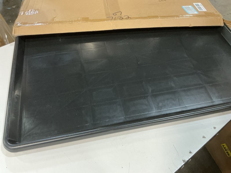 Condition photo showing Good Condition for 3 pcs extra large oil drip pan, 35.4×24×1.6inches oil drain pan for under car,plastic oil drip tray for garage, fridges, washing machines, cat litter box,keeps floors safe & clean 3 pack