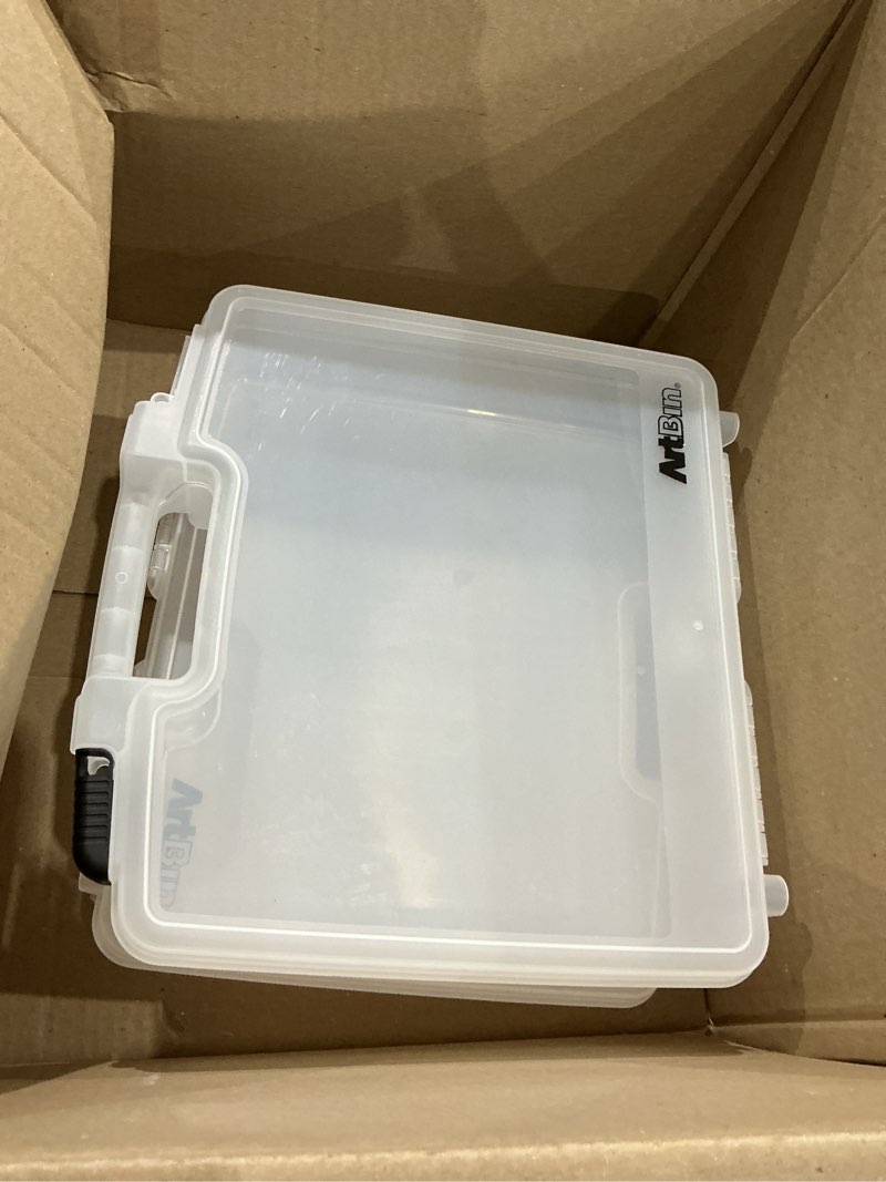 artbin 6960ab quick view deep base carrying case, portable art & craft storage box, 14.5" x 15", clear 15 inch - deep