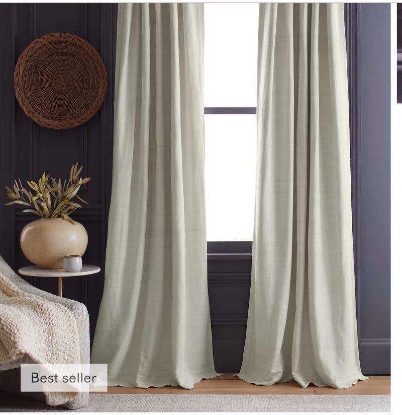 raw silk room darkening curtain ( 48”*108”) 2 panel) 