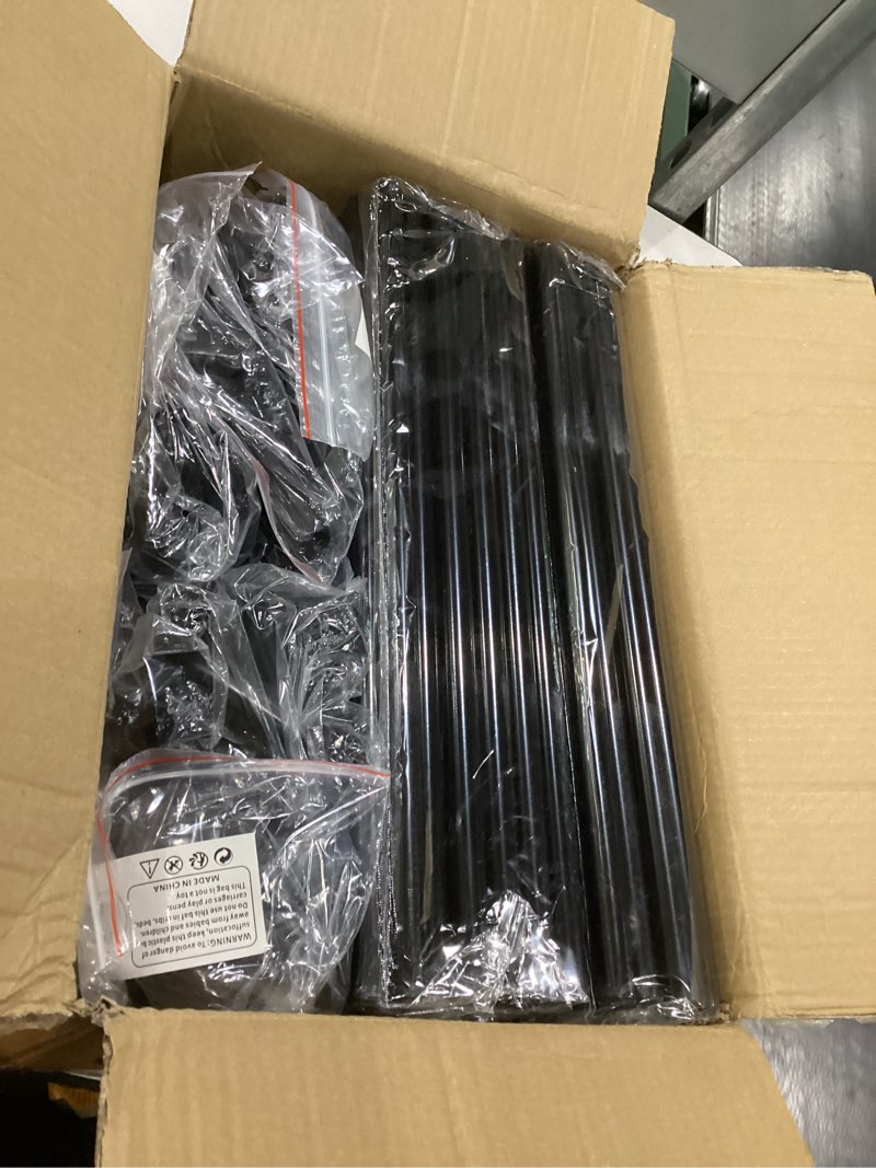 Condition photo showing Good Condition for portable closet, easy assembly, large capacity wardrobe closet, sturdy and stable clothes rack with shelves 4 storage baskets and 2 hanging rods, for bedroom and cloakroom black black 50 inch
