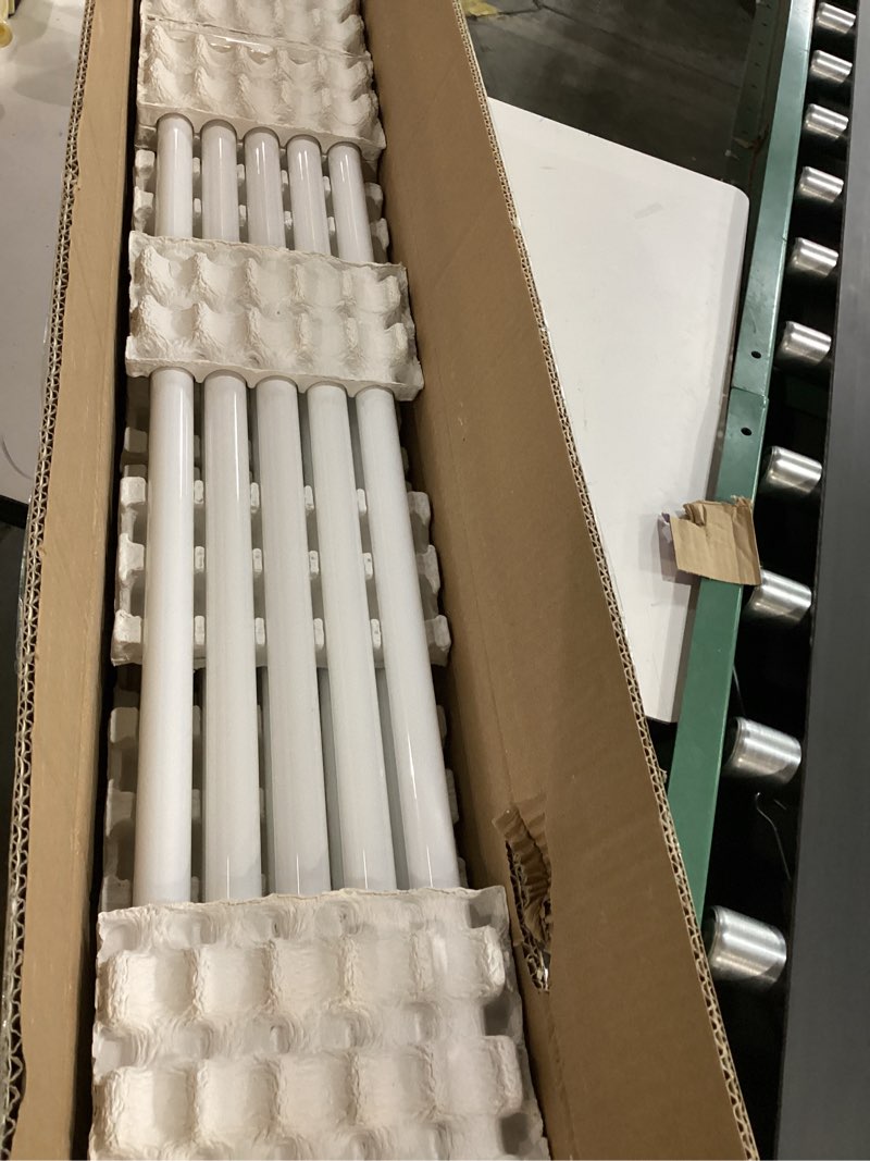 Condition photo showing As Is for amgolibi T5 14W 6500K Fluorescent Tube, 22 Inches F14T5/865 Straight Fluorescent Bulb, F14T5/DL Fluorescent Lamp for Counter and Cabinet Fixture, Cool White 1350 Lumen G5 Cap T5 14W Day Light (Incomplete pieces broken) 14 Packs 