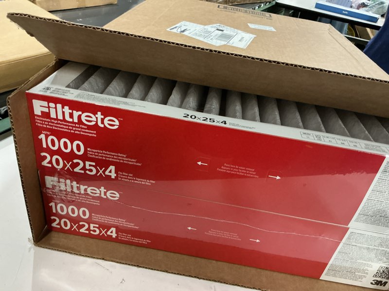 Condition photo showing New/Like New for filtrete 20x25x4 air filter merv 11, mpr 1000 micro allergen defense 2-pack, fits honeywell & aprilaire, ac furnace hvac filters for home, pleated electrostatic (actual size 19.88 x 24.63 x 4.31 in)