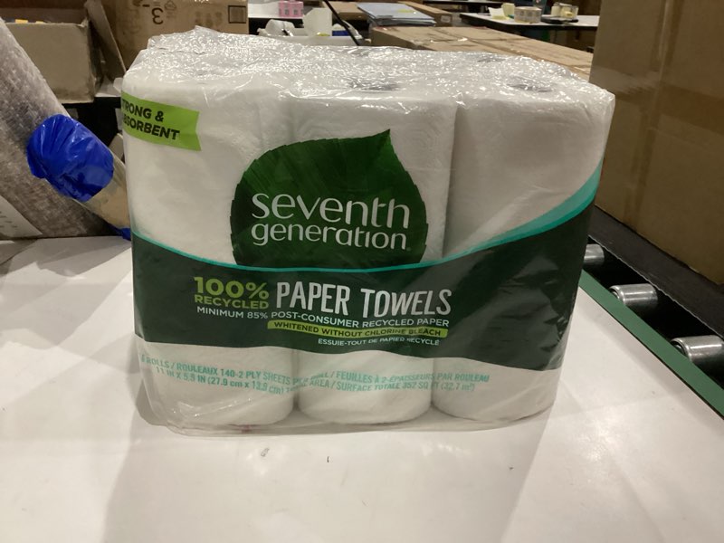 Seventh Generation Paper Towels, 100% Recycled Paper, 2-Ply, 6-Count
