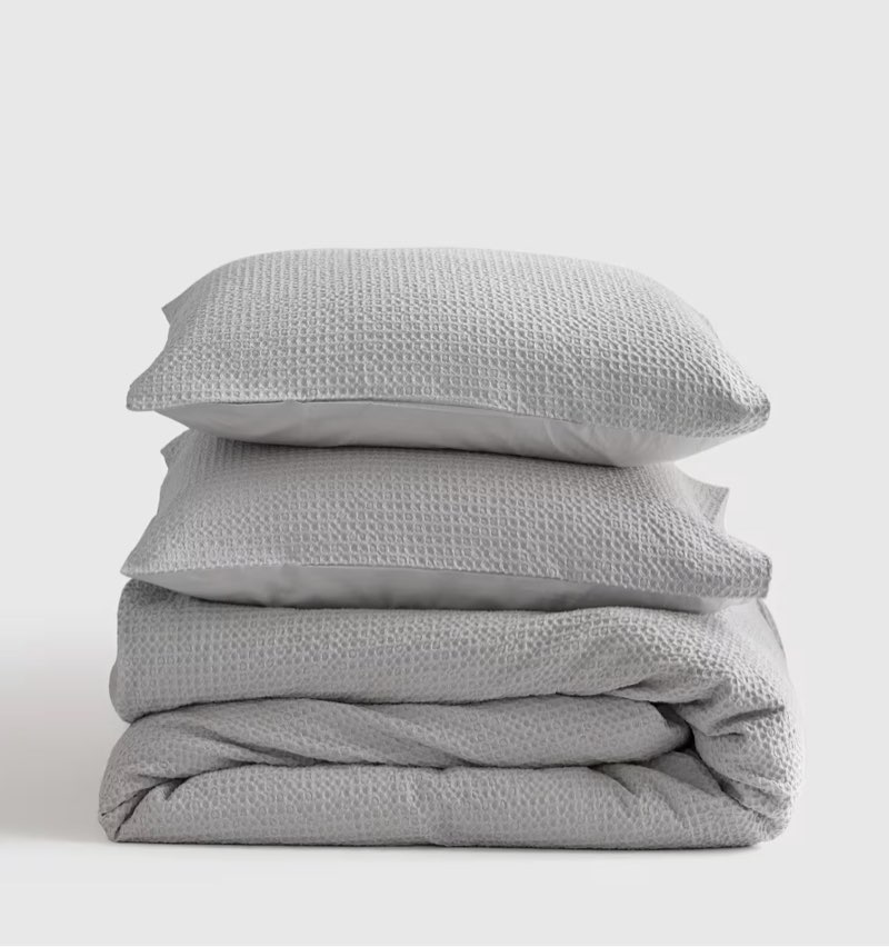 organic luxe honeycomb duvet cover set (king size) 
