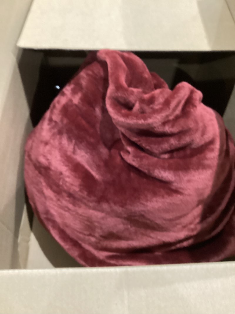 Condition photo showing As Is for ultra soft fleece blanket twin size - flannel fleece luxury twin blanket - lightweight for couch bed chair - thick, warm & breathable - all season cozy fuzzy, anti-static microplush bedding, burgundy 16 - burgundy twin (60" x 80")