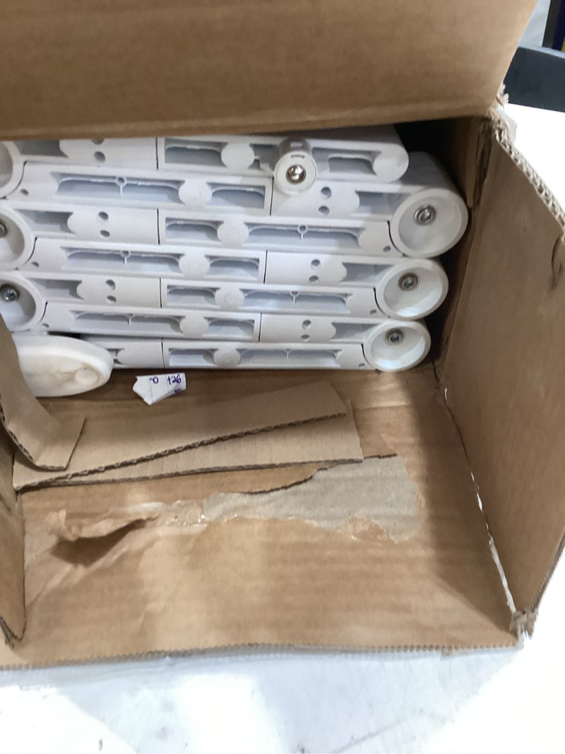 Condition photo showing Good Condition for no pawblems retractable safty gate, metal adjustable dog gate for doorways, stairs & hallways, expands to 45" wide, auto retract design, no bottom bar, white white 45" wide, 30" tall