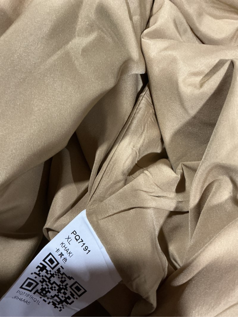 Condition photo showing Good Condition for Runcati Mens Trench Coat Double Breasted Notched Lapel Jacket Casual Belted Windbreaker Overcoat X-Large Khaki
