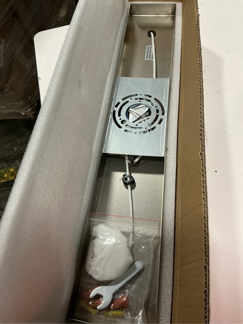 Condition photo showing Good Condition for 360° rotate led bathroom vanity light fixtures, 1600lm acrylic brushed nickel vanity lights for bathroom, modern wall lighting fixtures over mirror kitchen living room (natural white light 5000k) brushed nickel - non-dimmable 4-light, 27-inch, 5000k