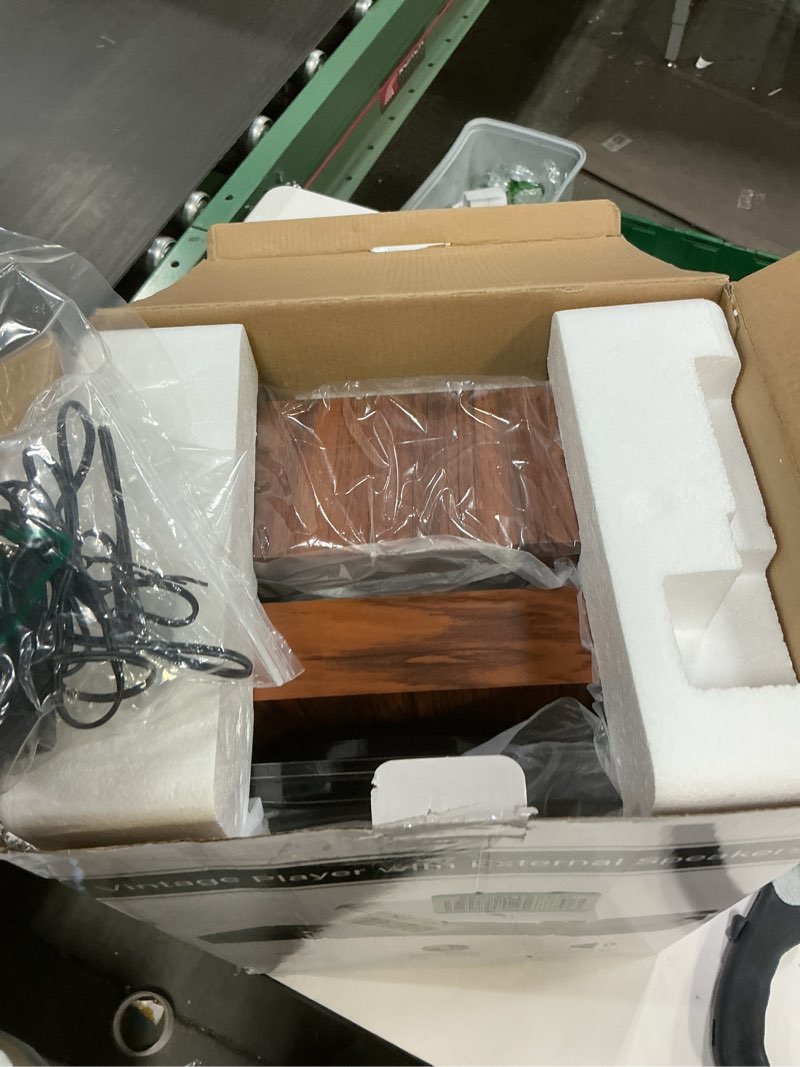 Condition photo showing Good Condition for Vinyl Record Player with Speakers,Bluetooth Portable Turntable for Vinyl Records,Phonograph LP Player with 3 Speed USB RCA in Vintage Brown