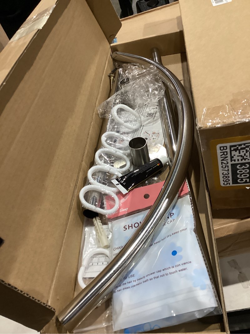 adjustable corner shower curtain rod, stretchable stainless steel l shaped shower curtain rail, curv