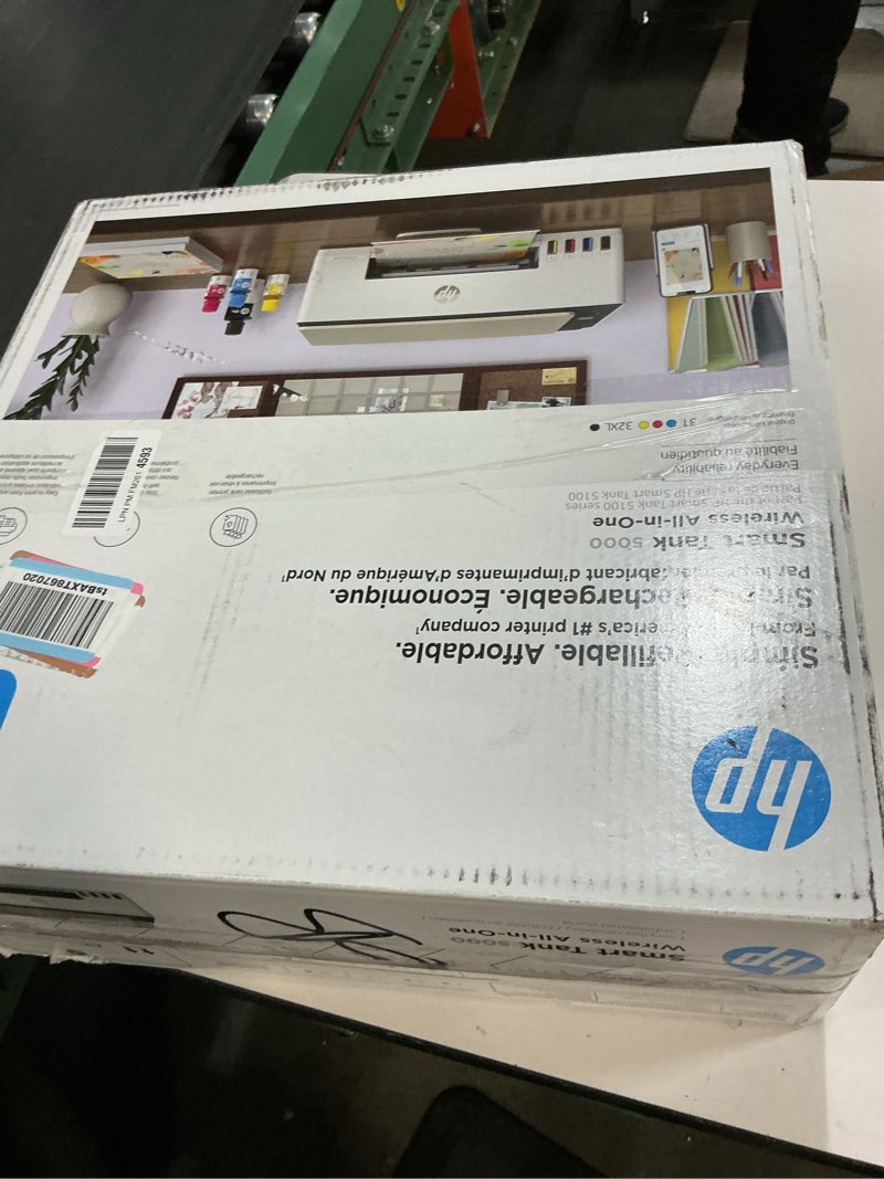 Condition photo showing Good Condition for HP Smart Tank 5000 Wireless All-in-One Ink Tank Printer, Scanner, Copier with 2 years of ink included, Best-for-home, Cartridge-free, Refillable, AI-enabled (5D1B6A)