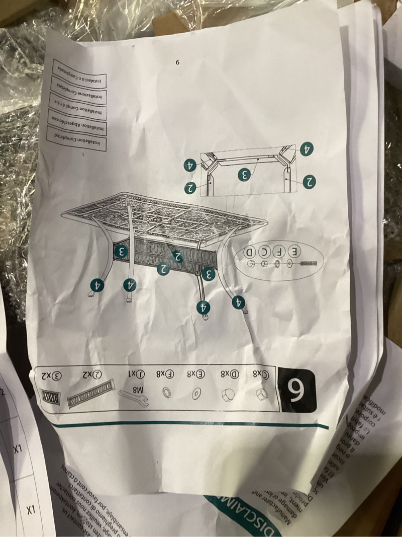 Condition photo showing As Is for outdour patio table ftplap-0038 (similar to stock photo product info unknown)