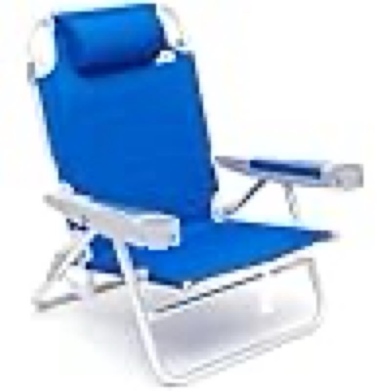 2 pack sunnyfeel extra wide 28\" low beach chair 5 position lay flat, xl oversized portable folding camping chairs with cup holder for outdoor/trip, lightweight foldable backpack beach chair for adults