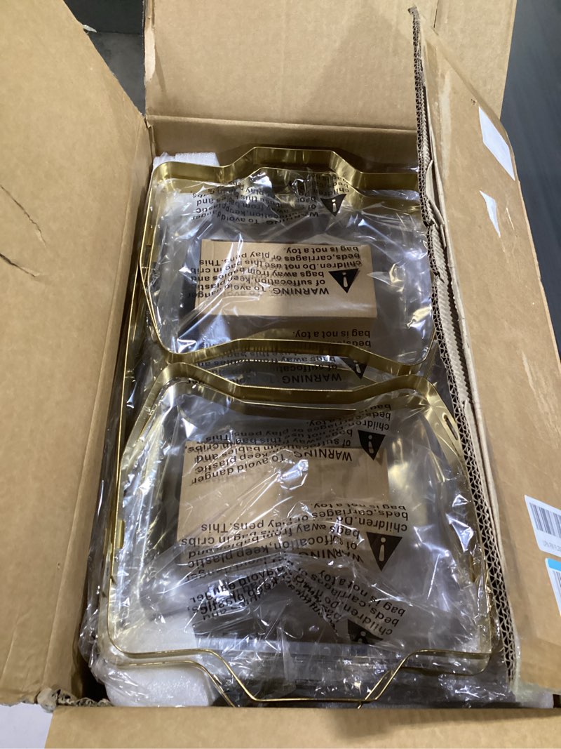 Condition photo showing As Is for also go chafing dishes for buffet, rectangular chafing dish set with 4 serving tongs, 9qt 4 pack gold chafing dishes for buffet, party, gatherings, banquets, weddings