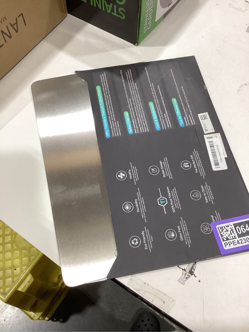 Condition photo showing New/Like New for titanium cutting board set of 3,100% pure titanium cutting boards for kitchen, double sided non toxic cutting board, ideal charcuterie & chopping for meat, hygiene durable dishwashr?3 pack)