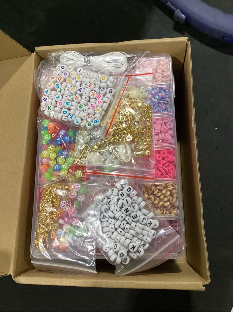 Condition photo showing New/Like New for jiaroutk 19500pcs 144 colors clay beads for bracelets making kit (6mm), polymer heishi beads with charms gifts for teen girls crafts for girls ages 8-12(multicolor)