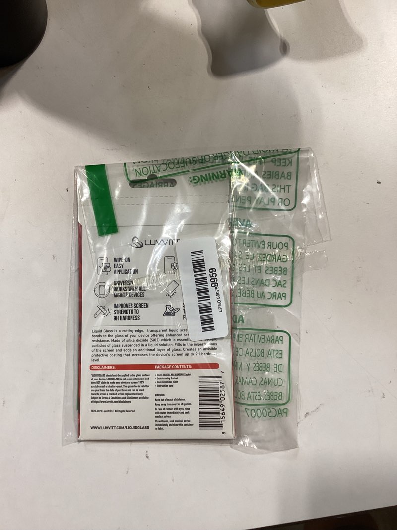 Condition photo showing New/Like New for luvvitt liquid glass screen protector with $250 screen protection - scratch resistant wipe on coating for all smartphones tablets smartwatches - universal