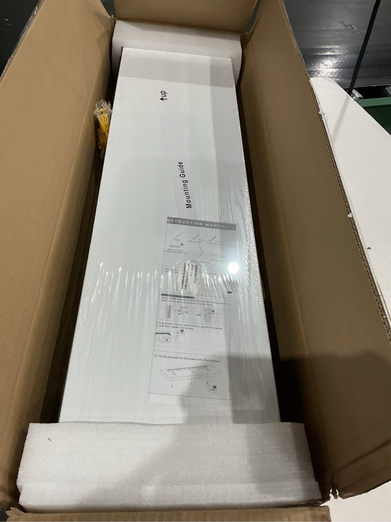 Condition photo showing Good Condition for white floating shelves for wall, wall display shelves with invisible brackets, for bathroom living room kitchen bedroom office farmhouse home decor, 24x9.3x1.5 - set of 2, white