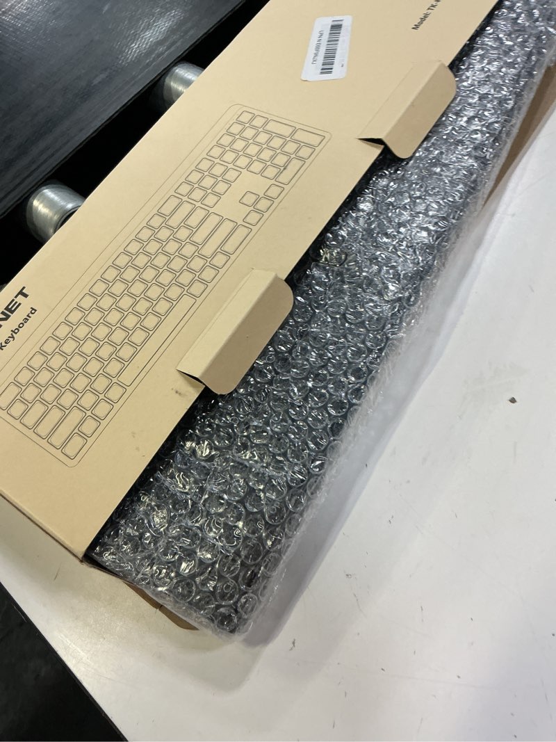 Condition photo showing New/Like New for tecknet bluetooth keyboard rechargeable, 2.4g wireless keyboard, full-size ergonomic cordless silent computer keyboard, spill-resistant, quiet typing, stable connection for pc/laptop/computer/phone