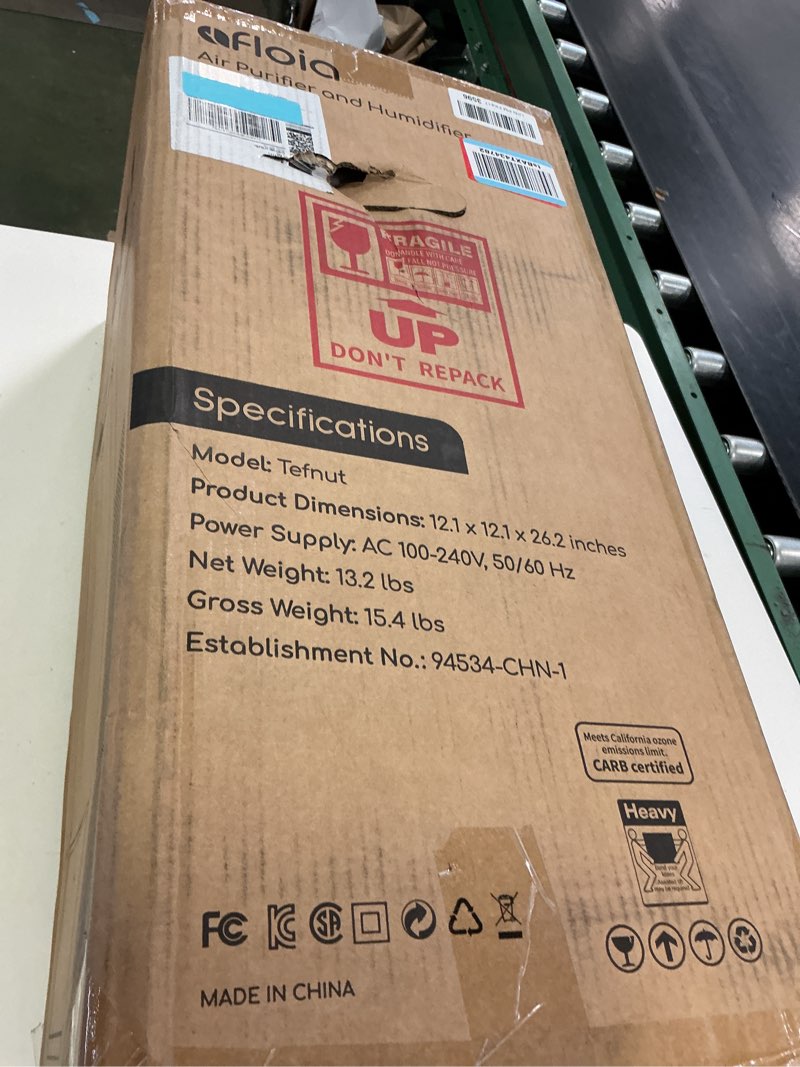 Condition photo showing New/Like New for Afloia Humidifier for Bedroom Large Room - Mist Free Evaporative 2 in 1 Humidifier and Air Purifier in One Combo for Home with Top Fill 5L Tank/Humidity&Air Quality Sensor/2-24H Timer Grey