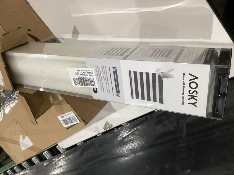 Condition photo showing New/Like New for AOSKY Cordless Zebra Blinds for Windows Pull Down Roller Window Shades Dual Layer Light Filtering Privacy for Day and Night, Free-Stop Door Shades for Home Easy to Install (36" W X 72" H, Beige) 36"W x 72"H Beige