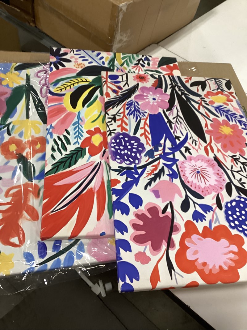 Flower Market Wall Art Set of 3 Floral Wall Decor Henri Matisse Canvas Wall Art Prints Aesthetic Modern Pictures Colorful Floral Artwork Matisse Style Flower Poster for Room 16x24 Inch Ready to Hang