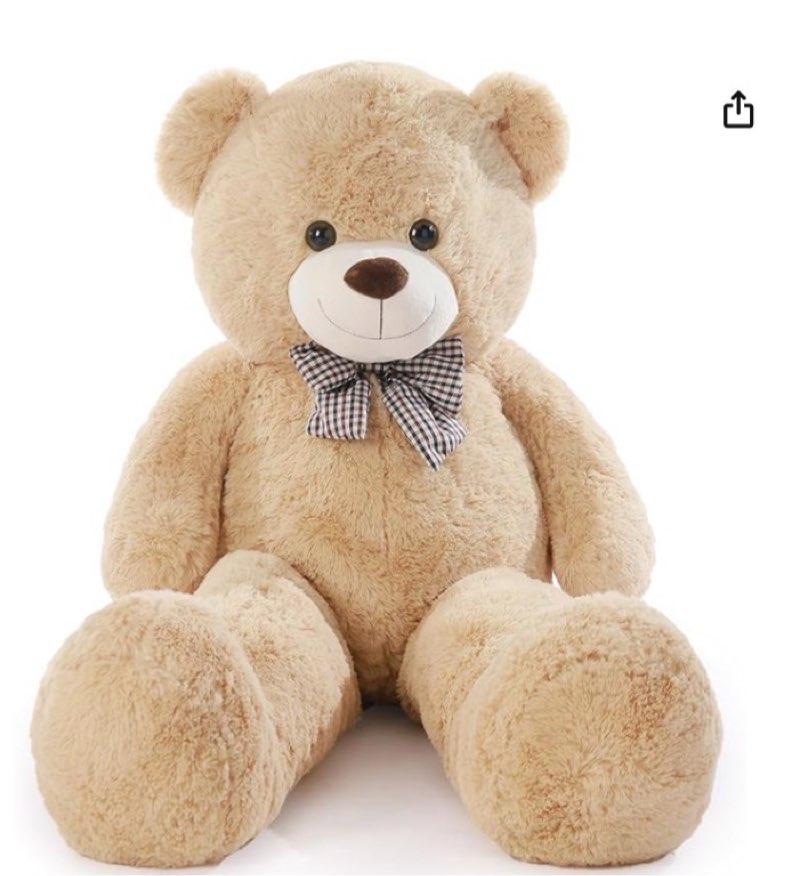 poutmac big teddy bear 4ft giant soft stuffed animals cute plush toy for girlfriend women kids for valentine's christmas birthday (light brown, 47 inches)