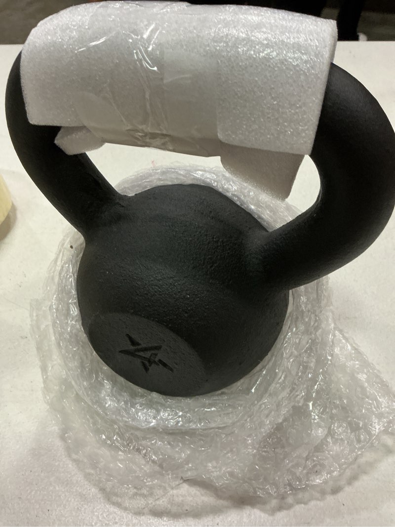 Condition photo showing Good Condition for pack of 2,yes4all kettlebell sets, 5 - 10 - 15 - 20 - 25 - 30 lb cast iron strength training kettlebells, wide handles & flat bottom, multi-level from beginners to pros for strength training & home gym b. 15 - 20 lb