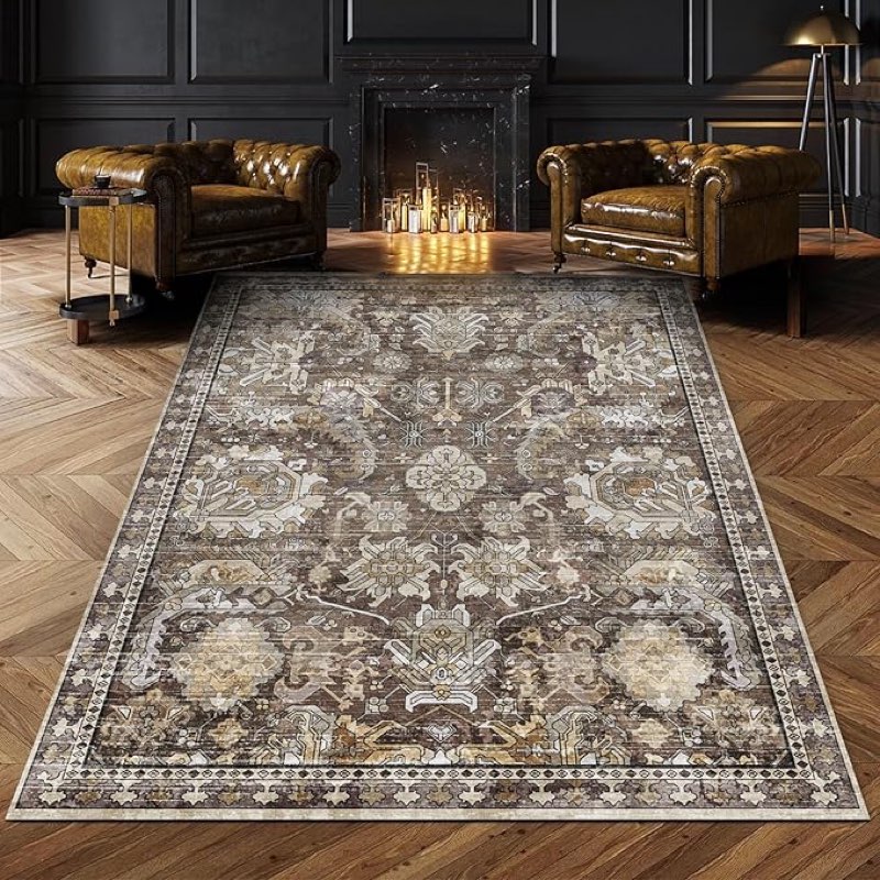 similar to rugsure washable area rugs - perfect for living room, bedroom, kids room, nursery - stain & water resistant non-slip, pet & child friendly, vintage tribal area rugs (ivory, 8' x 10') visit the rugsure store
