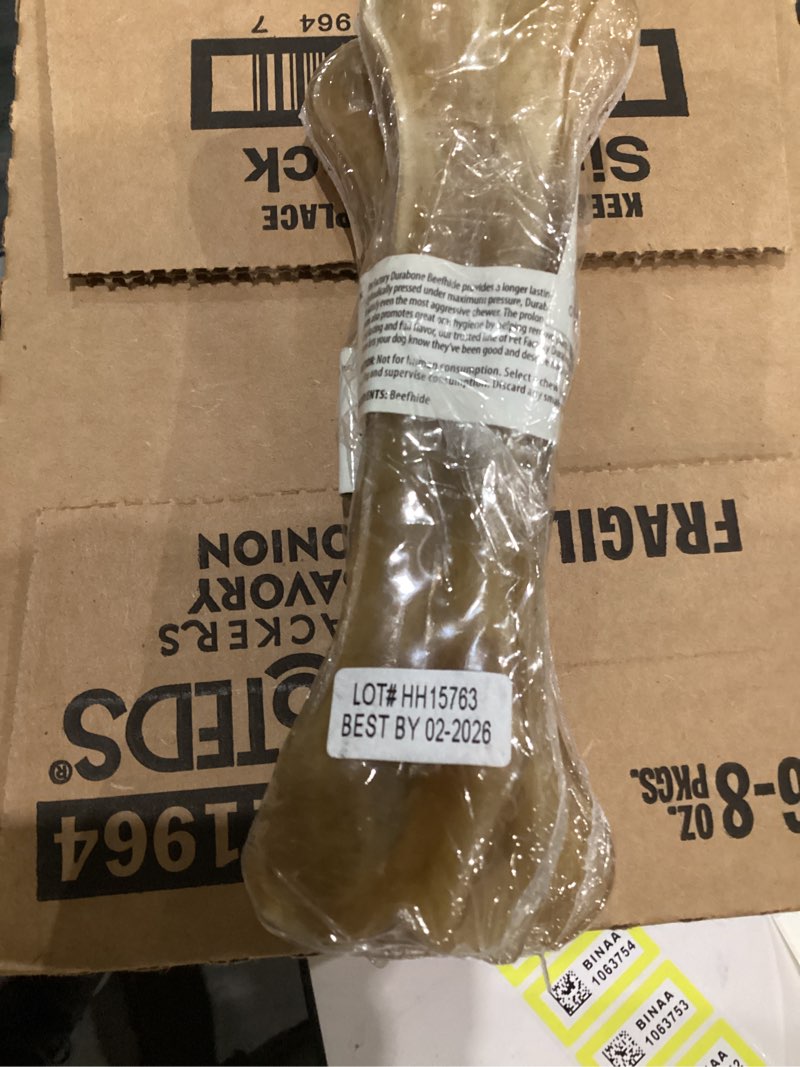 Condition photo showing New/Like New for Pet Factory Classic Essentials Porkhide 8" Durabone Dog Chew Treat for Aggressive Chewers - Natural Flavor, 1 Count/2 Pack Porkhide Bones (8 Inches) 1 Count (Pack of 2)