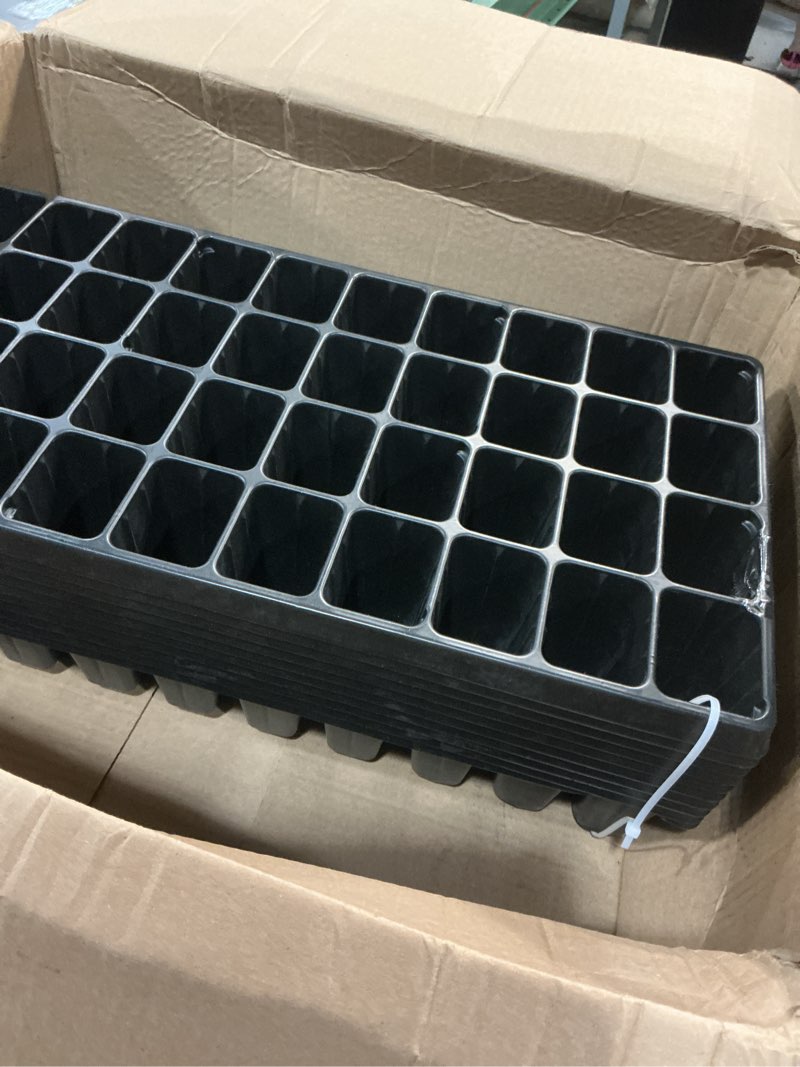 Condition photo showing Good Condition for 10 pack 40 cell seed starter trays - extra deep 3.9" plastic nursery trays, 20" x 10"?fits standard 1020 flats, for planting seedlings, propagation, seed germination and 1020 flats inserts black 40 cells-10p