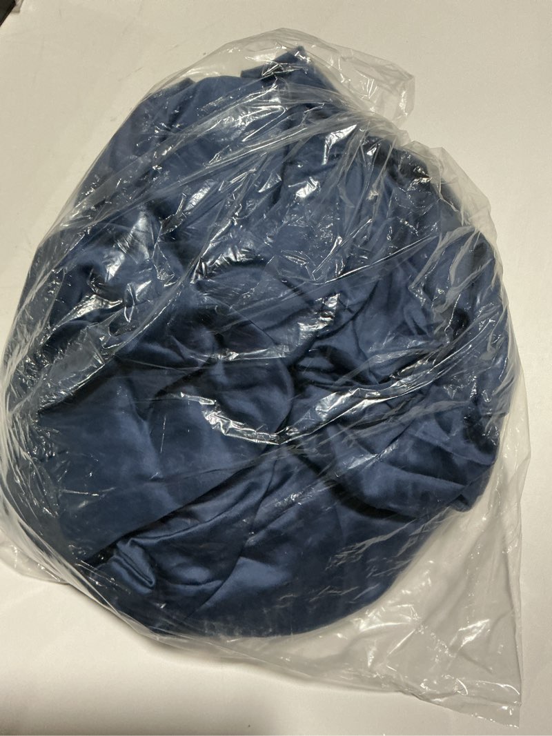 Condition photo showing As Is for ROYALE LINENS 300 Thread Count 100% Long Staple Combed Cotton Fitted Sheet Full - Super Soft Deep Pocket Bottom Sheet - Fitted Sheets Only - Elastic Sheets (Full, Navy) Navy Full