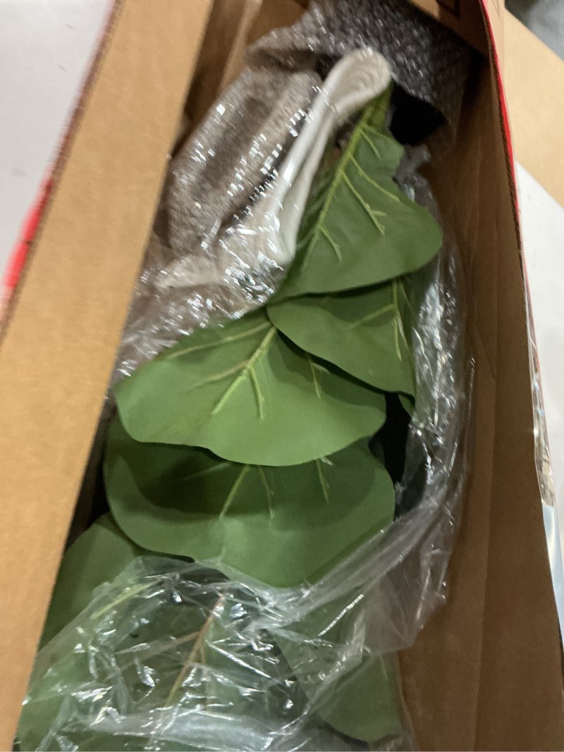 Condition photo showing Good Condition for BESAMENATURE Artificial Fiddle Leaf Fig Tree/Faux Ficus Lyrata for Home Office Decoration, 30.5" Tall, with Cotton Rope Basket White and Brown Basket 1